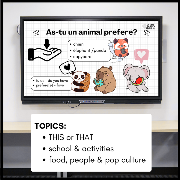 100 Fun French Speaking Questions for Level 1-2 Warm Ups & Bellringers