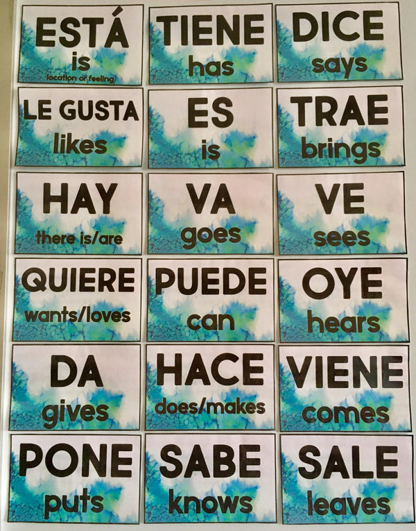 Word Wall Set for Spanish Class - PRINT
